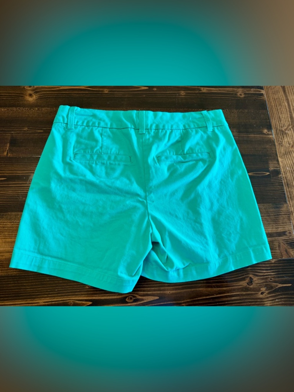 Crown & Ivy Caroline Bright Turquoise Cotton Chino Shorts Size 2 - Picture 2 of 5